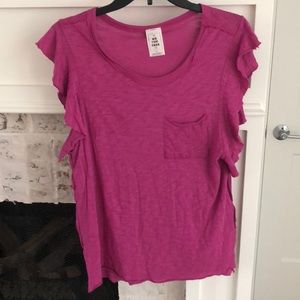 Free People ruffle sleeved tee